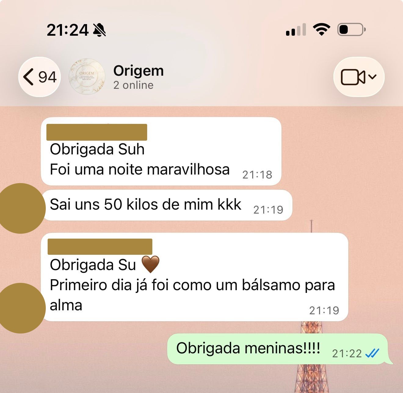 Relatos sobre leveza e acolhimento após um encontro do Origem