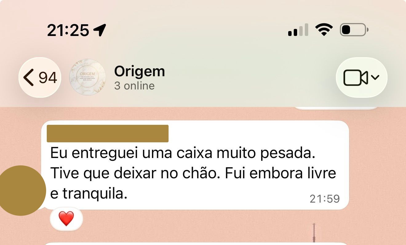 Relato sobre deixar um peso para trás e seguir mais leve