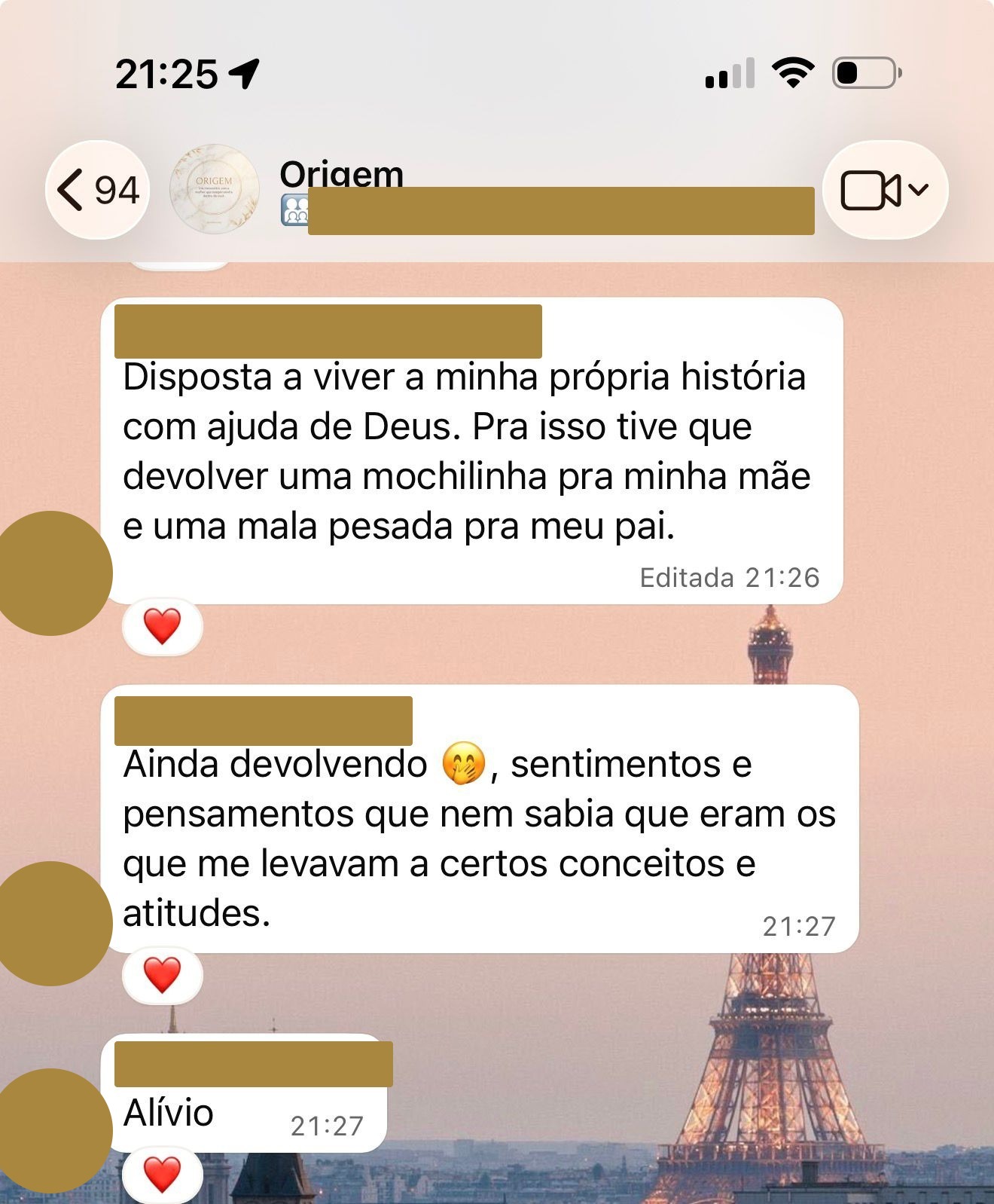 Relatos sobre uma nova história, novos pensamentos e alívio