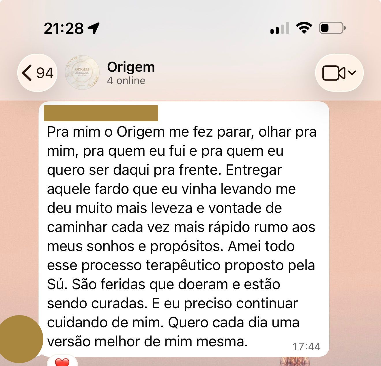 Relato sobre autocuidado, sonhos e propósito