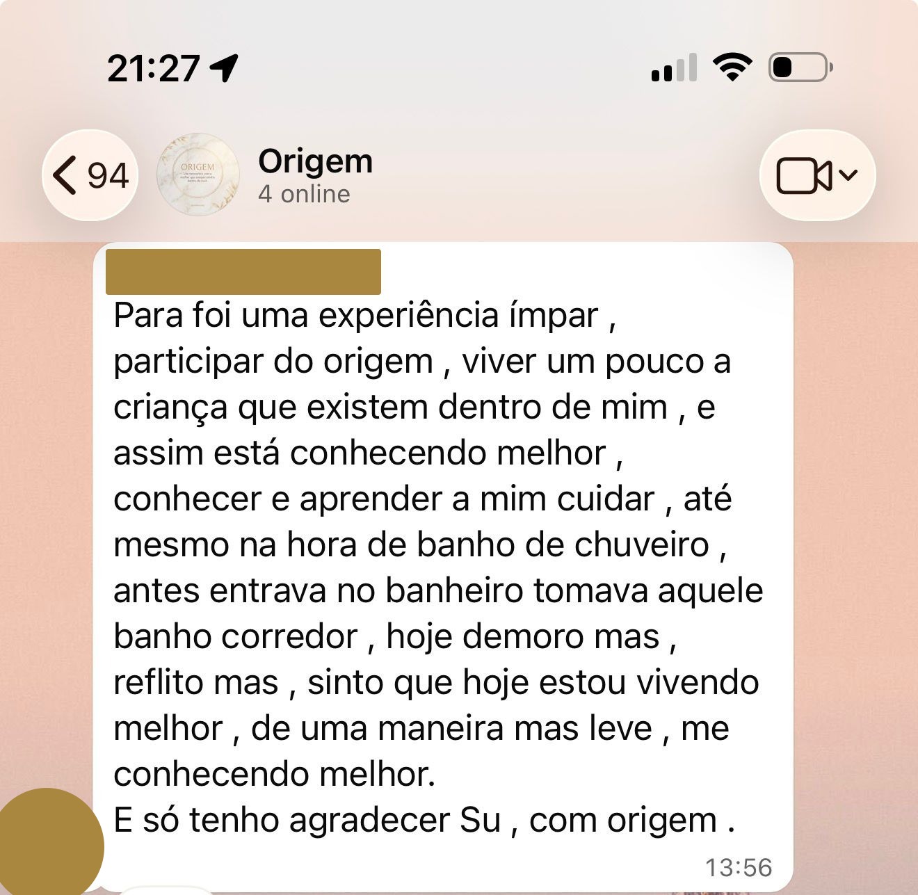 Relato sobre se conhecer melhor e viver de uma maneira mais leve